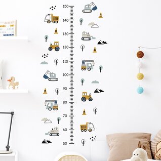 Muursticker auto groeimeter kinderkamer Muursticker auto groeimeter kinderkamer