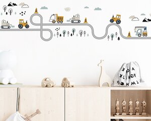 Muursticker auto groeimeter kinderkamer