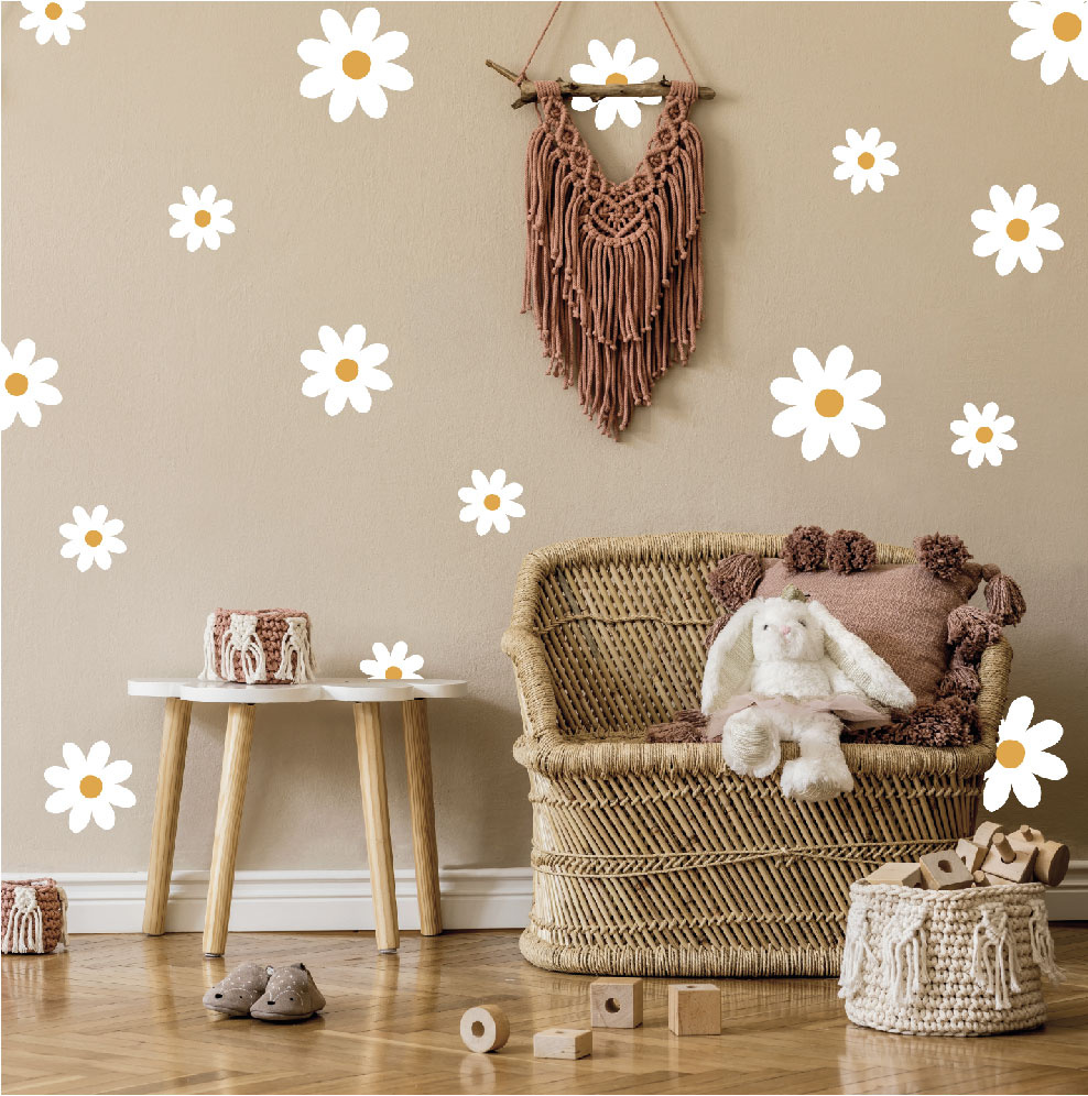 Muurstickers daisy flowers - bloemen kinderkamer