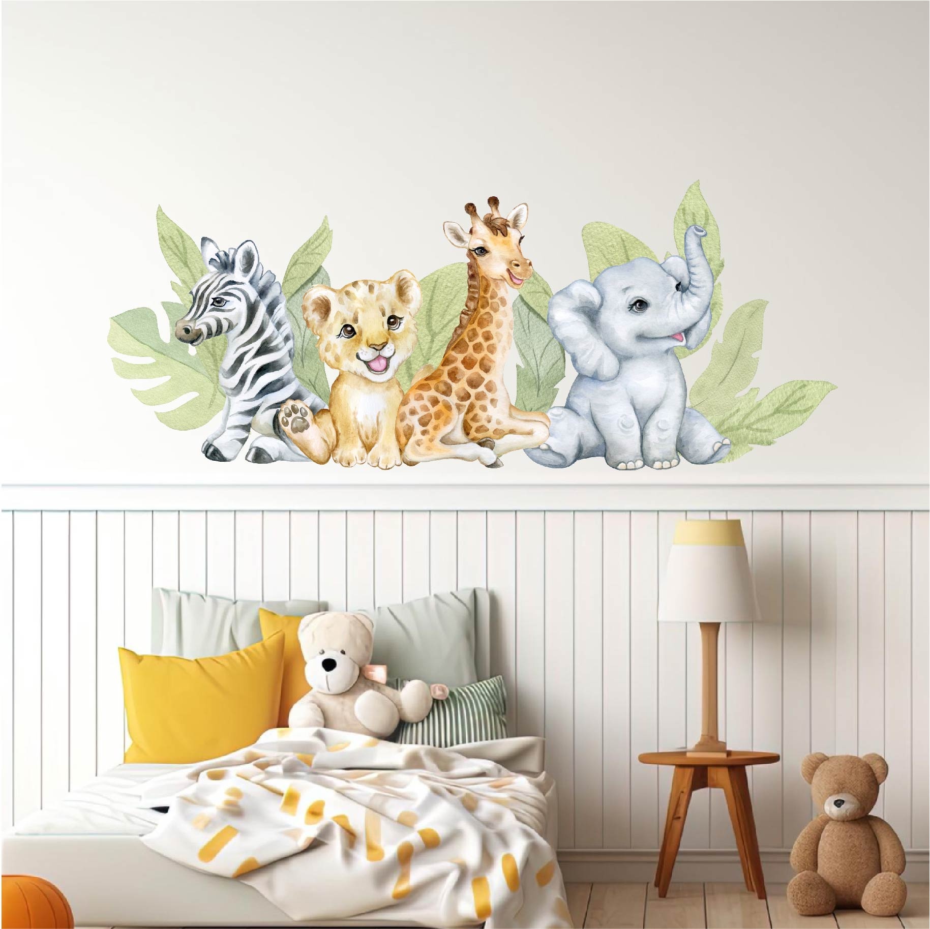 Muursticker jungle / safari dieren kinderkamer