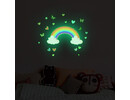 Glow in the dark Muursticker Regenboog met hartjes, vlinders en wolkjes