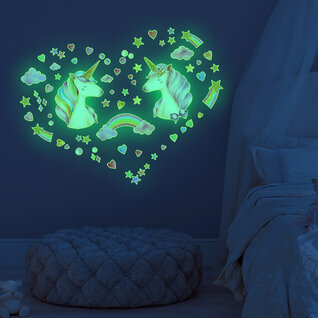 Muursticker Glow in the dark Unicorn Muursticker Glow in the dark Unicorn