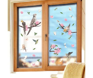 Lente Raamstickers Set - 9 Vellen met Bloemen en Vlinders