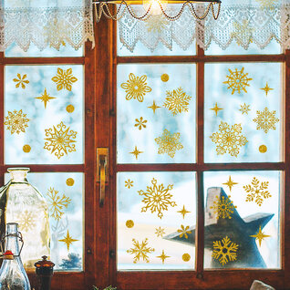 Statische raamdecoratie kerst sneeuwvlokken en sterren Statische raamdecoratie kerst sneeuwvlokken en sterren