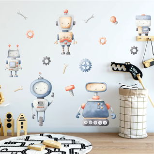Muurstickers robot designs voor jongenskamer Muurstickers robot designs voor jongenskamer