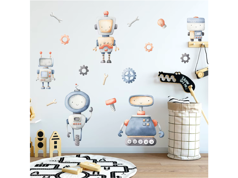Muurstickers robot designs voor jongenskamer