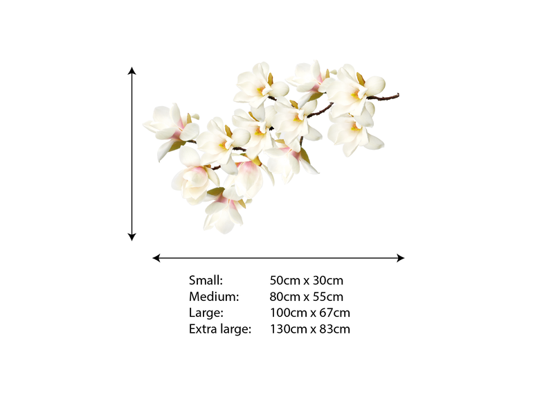 Magnolia bloemen wit muursticker