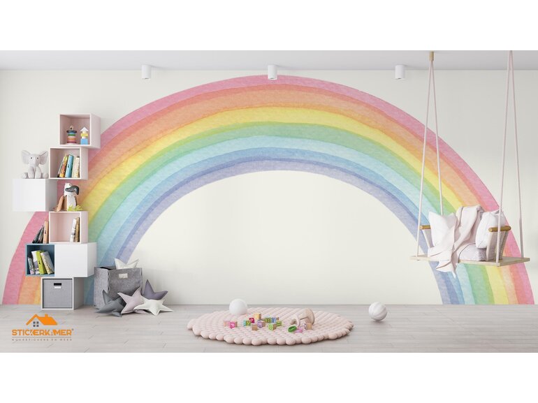 Stickerkamer Fotobehang watercolor rainbow