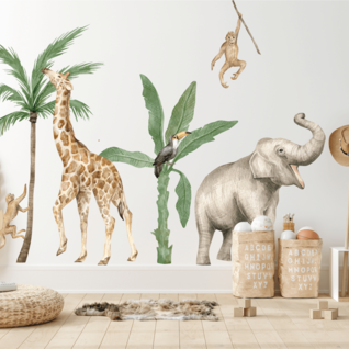 Jungle - safari kinderkamer muursticker Jungle - safari kinderkamer muursticker