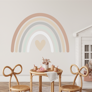 Muursticker regenboog neutrale kleuren Muursticker regenboog neutrale kleuren