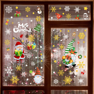 Statisch raamfolie stickers Mega Pack kerst 9 vellen Statisch raamfolie stickers Mega Pack kerst 9 vellen