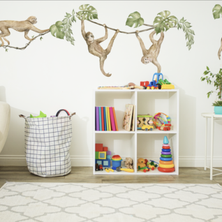 Stickerkamer Muursticker Jungle Apen - Speelse Jungle voor Kinderkamers Muursticker Jungle Apen - Speelse Jungle voor Kinderkamers