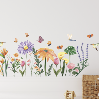 Muursticker veldbloemen Muursticker veldbloemen
