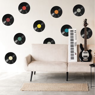 Retro Muurstickers LP Platen – Set van 10 Decoratieve Stickers (25x25 cm) Retro Muurstickers LP Platen – Set van 10 Decoratieve Stickers (25x25 cm)