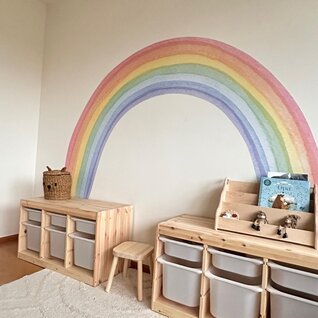 Muursticker regenboog aquarel waterverf stijl XXL kinderkamer Muursticker regenboog aquarel waterverf stijl XXL kinderkamer
