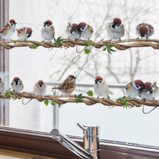 Stickerkamer Statische Raamstickers Dubbele Rij Klimop met Vogels – Herbruikbare Glasstickers Zonder Lijm voor Ramen & Deuren Statische Raamstickers Dubbele Rij Klimop met Vogels – Herbruikbare Glasstickers Zonder Lijm voor Ramen & Deuren