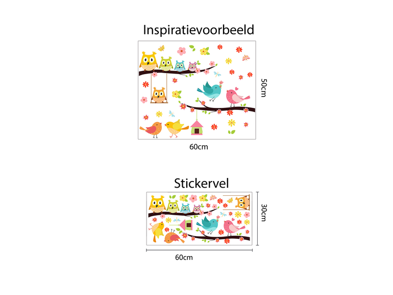 Raamsticker zelfklevend vogels op tak