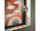 Regenboog raamsticker statisch met wolken Regenboog raamsticker statisch met wolken