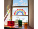 Regenboog raamsticker statisch met wolken Regenboog raamsticker statisch met wolken