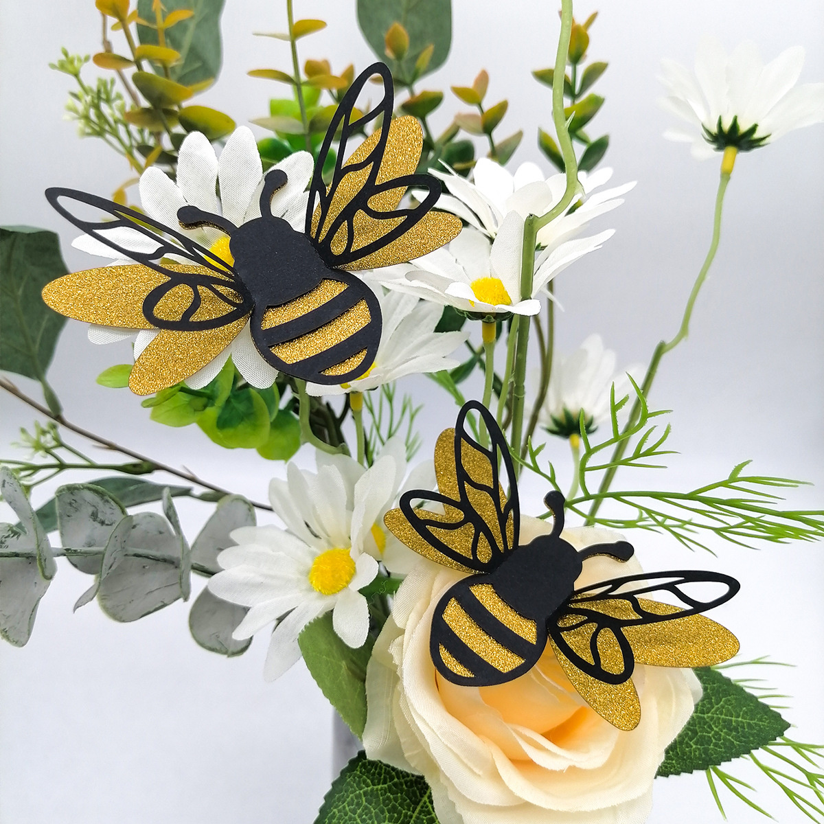 Muursticker 3D Gouden Bijen decoratie