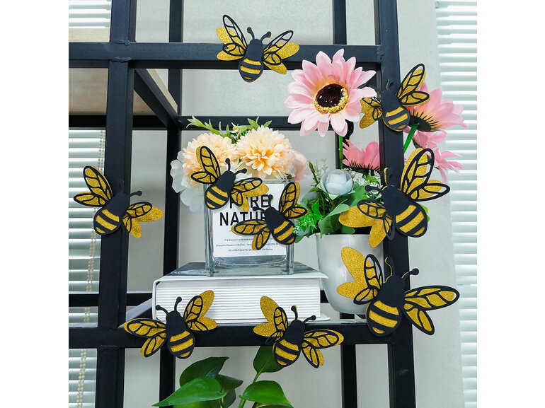 Muursticker 3D Gouden Bijen decoratie