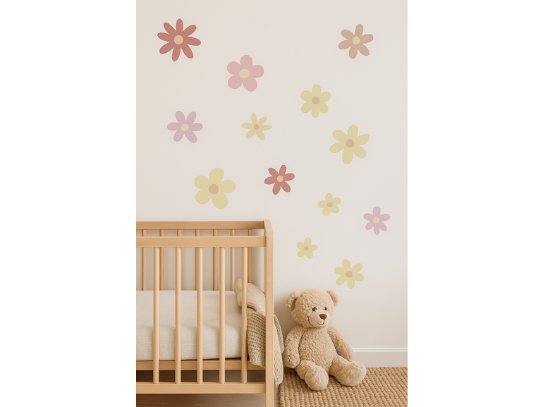 Daisy bloemen - madeliefjes muurstickers 65 stuks