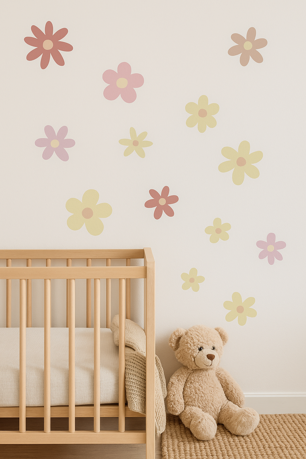 Daisy bloemen - madeliefjes muurstickers 65 stuks