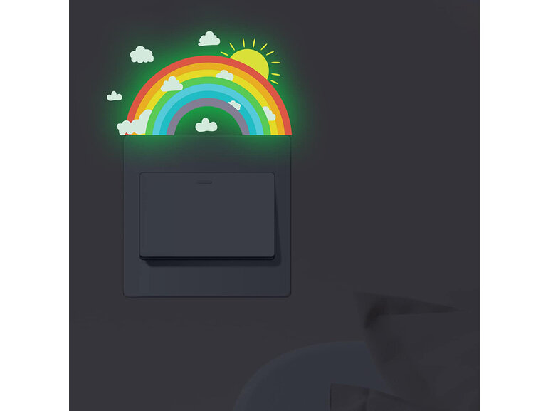 Betoverende Glow in the Dark Regenboog Sticker - Perfect voor Boven je Lichtknopje in de Kinderkamer of Hal