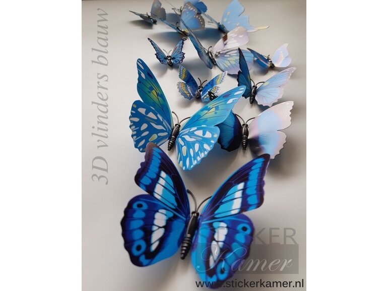 Muursticker kleurrijke 3D vlinders XXL - 9 Sets  - 108 vlinders