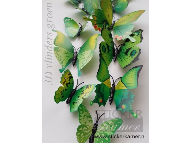 Muursticker kleurrijke 3D vlinders XXL - 9 Sets  - 108 vlinders