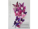 Muursticker kleurrijke 3D vlinders XXL - 9 Sets  - 108 vlinders