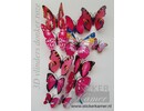 Muursticker kleurrijke 3D vlinders XXL - 9 Sets  - 108 vlinders