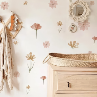 Stickerkamer Boho Aquarel Bloemen Muurstickers Boho Aquarel Bloemen Muurstickers