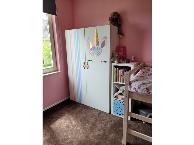 Muursticker regenboog strepen XL kinderkamer