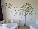 Muursticker boom en apen babykamer /  kinderkamer