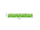 Muursticker gras strook witte bloemen