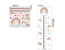 Muursticker groeimeter regenboog en hartjes kinderkamer meisjes