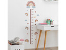 Muursticker groeimeter regenboog en hartjes kinderkamer meisjes