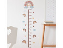 Muursticker groeimeter regenboog en hartjes kinderkamer meisjes