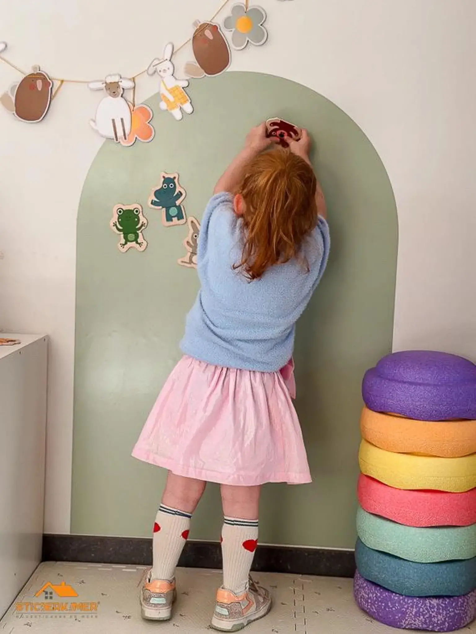 Uitverkocht! Restock Januari 2026 - Magneetsticker Grateful Green 110cm x 75cm - Montessori - Kado - Kinderkamer