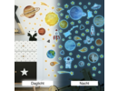 Stickerkamer Glow in the dark muurstickers Ruimte planeten thema