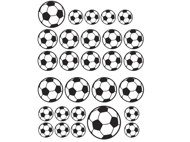 Muursticker voetballen 28 stuks