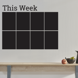 Muursticker krijtbord weekplanner this week zwart Muursticker krijtbord weekplanner this week zwart