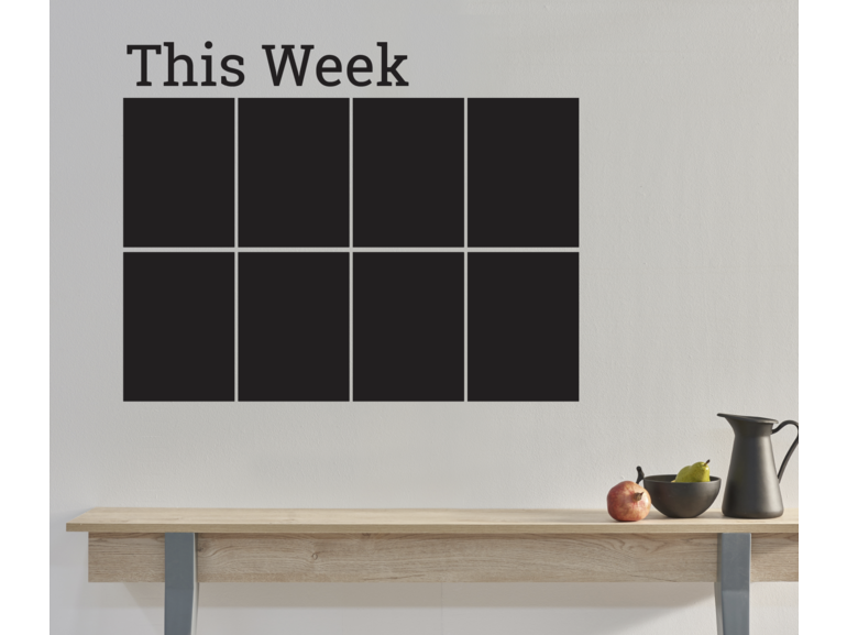 Muursticker krijtbord weekplanner this week zwart
