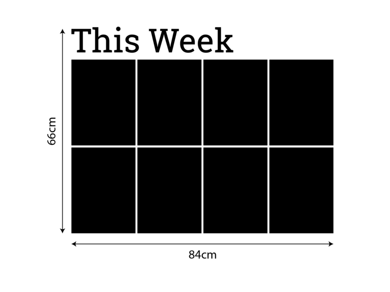 Muursticker krijtbord weekplanner this week zwart