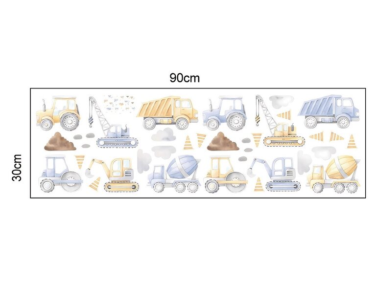 Tractor voertuigen zachte kleuren kinderkamer muurstickers Tractor voertuigen zachte kleuren kinderkamer muurstickers