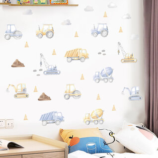 Tractor voertuigen zachte kleuren kinderkamer muurstickers Tractor voertuigen zachte kleuren kinderkamer muurstickers