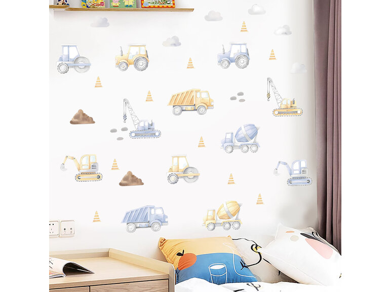 Tractor voertuigen zachte kleuren kinderkamer muurstickers Tractor voertuigen zachte kleuren kinderkamer muurstickers