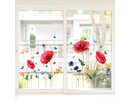Statische Raamsticker Rode Bloemen & Vlinders – Herbruikbaar Statische Raamsticker Rode Bloemen & Vlinders – Herbruikbaar