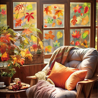 Statische Raamsticker Herfstbladeren – Dubbelzijdig Zichtbaar & Herbruikbaar Statische Raamsticker Herfstbladeren – Dubbelzijdig Zichtbaar & Herbruikbaar